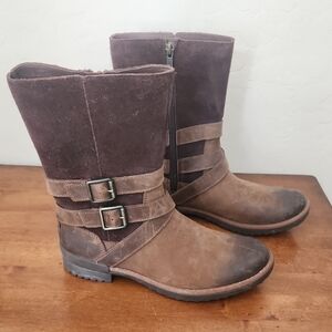 UGG Brown Suede Combat Boots